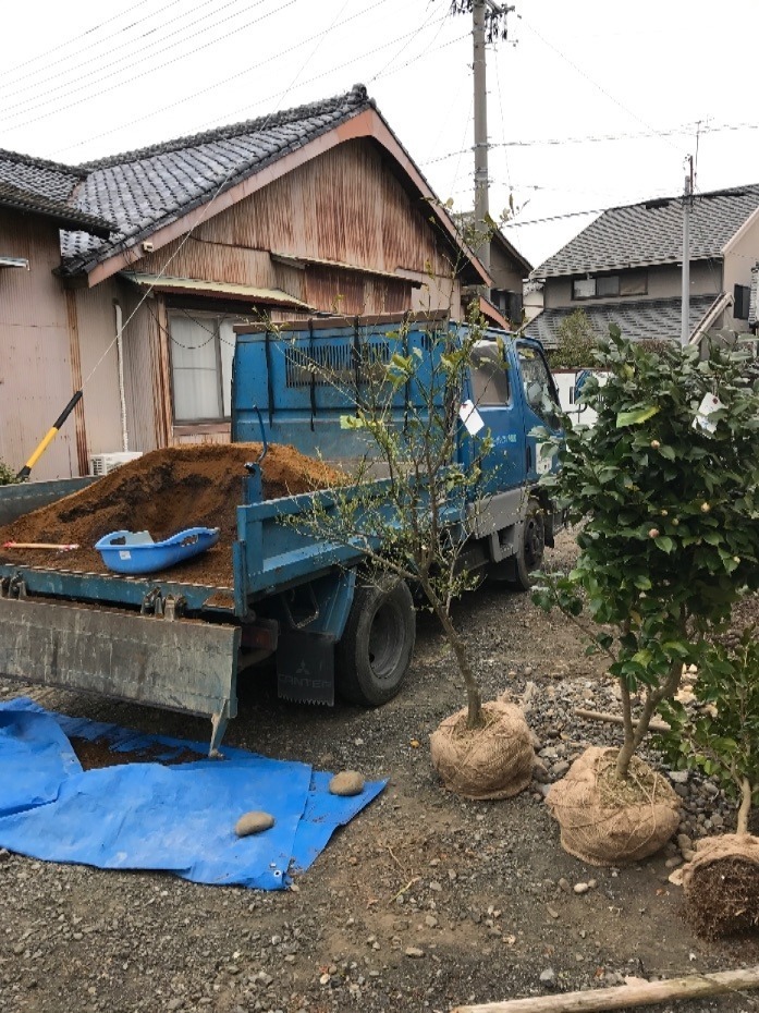 牧之原市静波で庭木移植工事です。