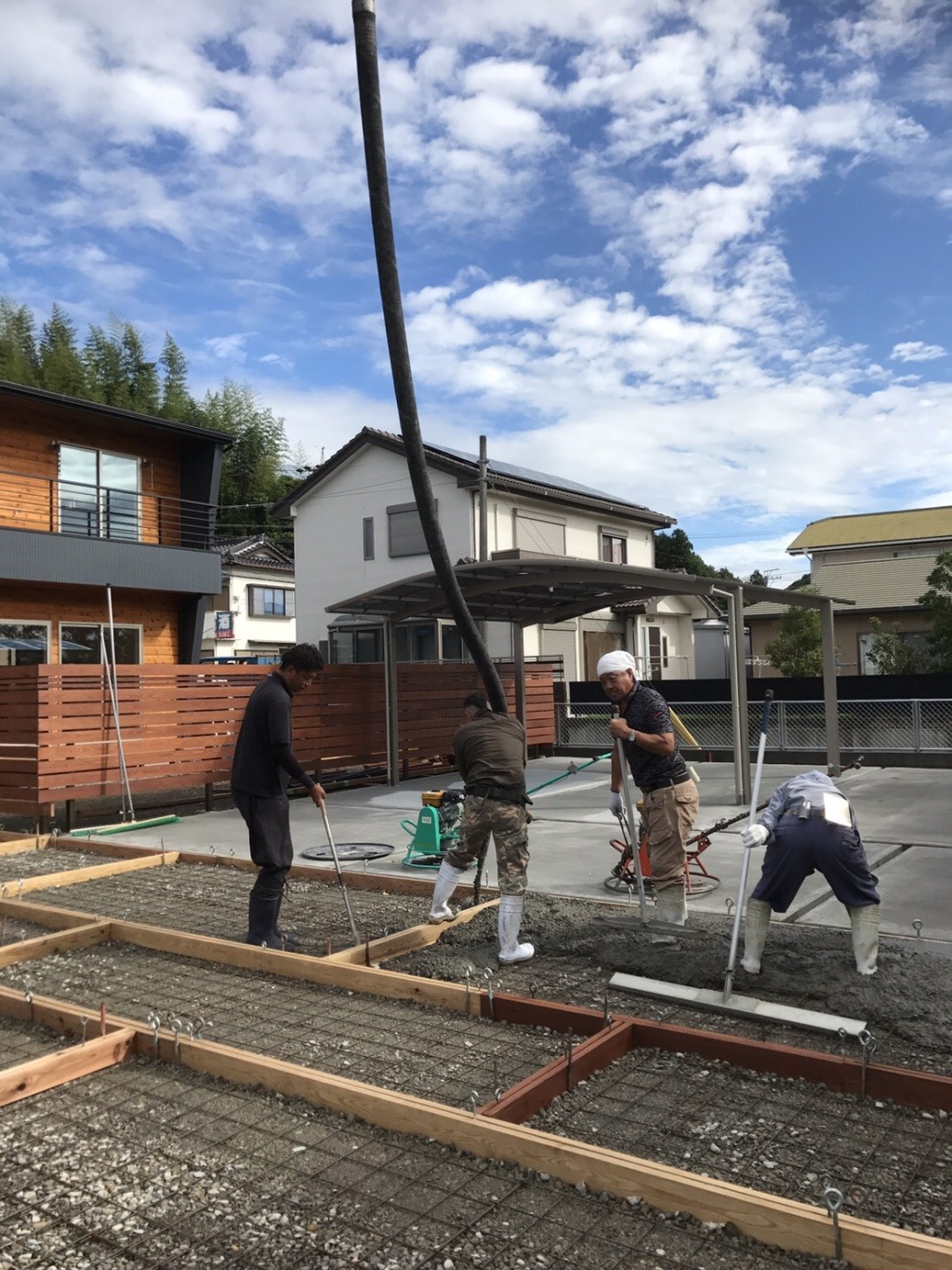 土間コンクリート工事　御前崎市下朝比奈の家